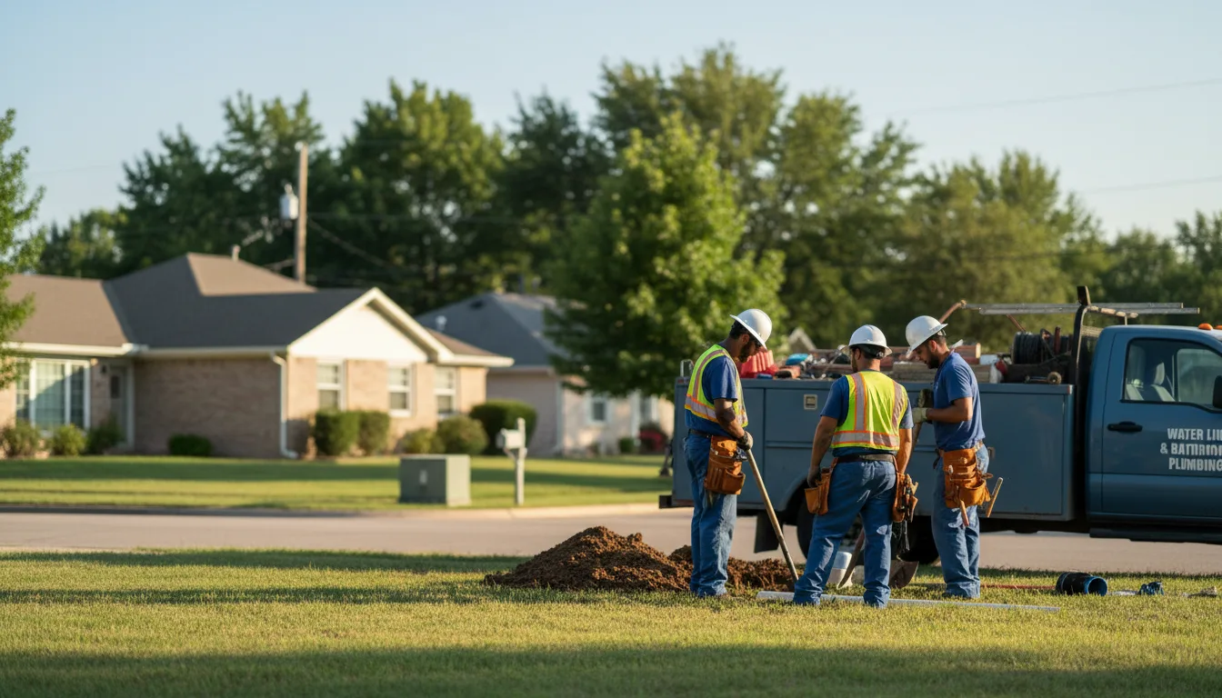 Residential water line and bathroom plumbing service in Burkeville, TX